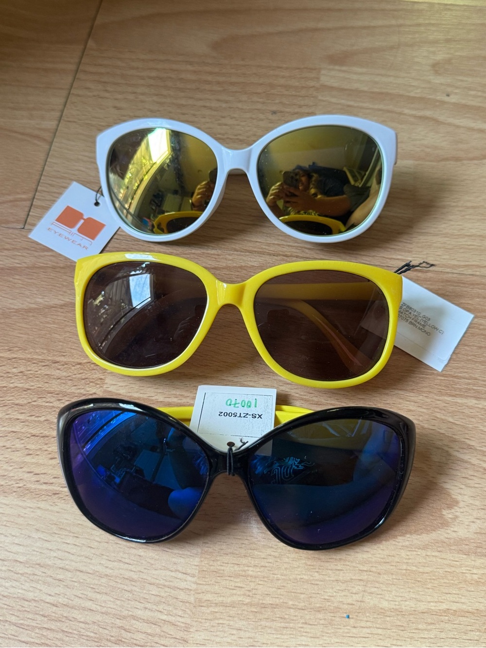 3 Pairs Y2K Sunglasses - Round - Yellow And White